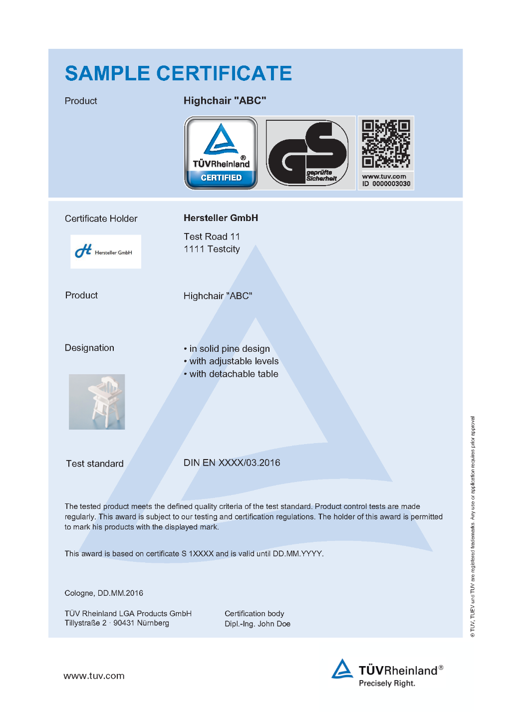 Certificazione TUV