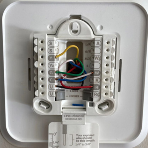 Connecting Wires to the New Thermostat